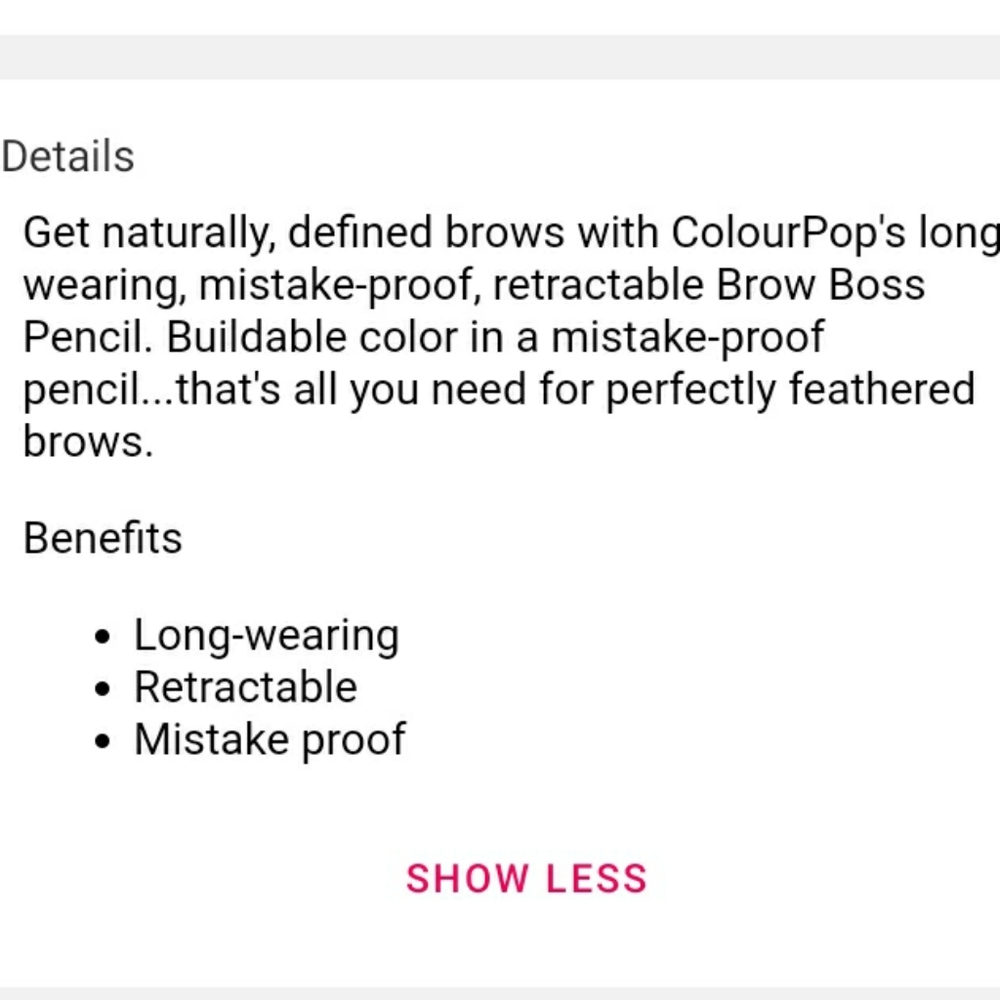 COLOURPOP BROW DARK BROWN LONG-WEARING RETRACTABLE PENCIL. - Picture 4 of 4